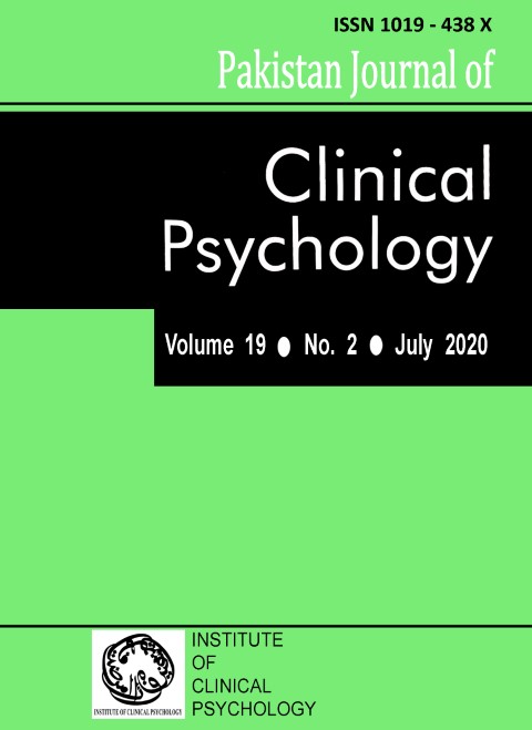 					View Vol. 19 No. 2 (2020): Pakistan Journal of Clinical Psychology
				